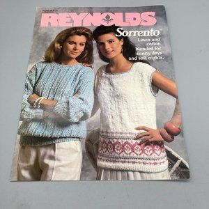 Vintage Patterns Reynolds Yarns Sorrento Volume 305, Knit Pullover Sweaters 1987